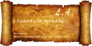 Lindenfeld Arnolda névjegykártya